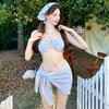 Traje de Baño de Dos Piezas Estilo Nuevo 2026 para Mujer, Bikini Dulce de Verano para Chica, Set de Cuatro Piezas, Adelgazante y Conservador, Adecuado para Vacaciones en la Playa