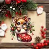 Navidad 2d nuevo lindo cervatillo regalo navideño colgante transfronterizo acrílico plano coche decoración espejo retrovisor