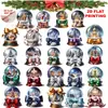 Clipes de Natal 2D Planos de 12 Peças Transfronteiriços Bola de Cristal Boneco de Neve Decoração Conjunto de Decoração de Árvore de Natal de Madeira Enfeites Pendurados
