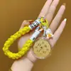 Nuevo Oro Puro 999 Sigue Mejorando, Llavero de Flor y Pastel de Luna Colgante Creativo Popular Dibujo Animado Soporte para Teléfono