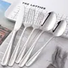 Conjunto de Talheres de Aço Inoxidável Transfronteiriço de 5 Peças, Novo Faca de Bife Ocidental Revestida de Titânio, Garfo e Conjunto de Colher de Sobremesa