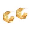 Pendientes Geométricos Estereoscópicos en Forma de C de Aguja de Plata 925 Pendientes Irregulares Distintivos para Mujer Pendientes Simples de Estilo Frío