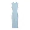 Vestido sin mangas estilo francés para mujer, nueva colección 2026, sexy, que se ajusta a la figura, tejido de alta elasticidad, bodycon, con abertura