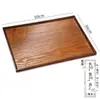 Bandeja de Madera Nueva para Sala de Estar, Bandeja de Té con Bordes Biselados, Plato Rectangular Largo de Madera para Hotel