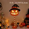 Lanterna de abóbora de Halloween Display de mesa Janela Placa de rua Lâmpada Cena Decoração Atmosfera Luminária de mesa Ornamento de madeira Adereço Luz decorativa