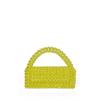 Nueva Moda Urbana Hecho a Mano Tejido con Cuentas Acrílico Amarillo Bolso Trapezoidal Tipo Concha