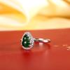Anillo de calabaza de plata de ley s925 con incrustaciones de jade calidad A, anillo abierto simple de moda para mujer, combina con todo