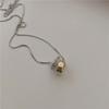 Collar coreano retro geométrico de doble anillo para mujer, accesorio minimalista y elegante, cadena versátil y elegante para la clavícula.