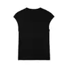 Camiseta de Tricô Luxuosa, Macia, Sensação de Pele Nu, Triacetato, Caxemira, Gola Alta, Sem Mangas, Emagrecedora, Top Base de Lã Feminino