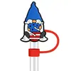 Enano con Bandera Americana Tapón a Prueba de Polvo Accesorio Popular Transfronterizo para Popote Tapa Suave de Goma para Popote Día de la Independencia Universal 10 mm