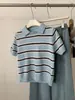 Moda Estilo Coreano Retro Rayas Solapa Tejido Manga Corta Mujer 2026 Otoño Invierno Nuevas Llegadas Suéter Jersey Top Pequeño