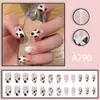 Novas Pontas de Unha Ballet de Comprimento Médio com Estampa de Vaca Nude da Moda Unhas Usáveis Minimalistas de Alto Padrão Mais Vendidas