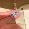 Pendientes de botón de plata de ley S925 Huevo de Paloma Completamente Diamantados para Mujer, Estilo Vintage, Diseño de Nicho de Alta Gama, Populares en Xiaohongshu