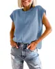 Chaleco de punto para mujer de comercio exterior europeo y americano 2026 Estilo Nuevo de Principios de Otoño Holgado Sin Mangas Cuello Redondo Tejido Delgado