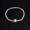 Pulseira de zircônia girassol Super Flash com diamantes microincrustados e fecho lagosta para Mulheres Nova moda de pétalas pulseira ajustável para todas as ocasiões