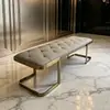 Banqueta de Pie de Cama de Lujo Ligero Estilo Italiano, Banco para Dormitorio del Hogar, Banco Largo, Banco para Cambiarse los Zapatos en el Vestidor, Banco de Piel de Gama Alta para Descanso