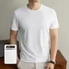 Nova Camiseta Masculina de Verão, Camiseta Casual de Manga Curta com Gola Redonda para Jovens, Estilo Old Money, Manga Meia-Manga, Atacado de Roupas Masculinas