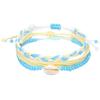 Venta Caliente Transfronteriza de Amazon Estilo Costa Oeste de EE. UU. Estilo ins Pulsera Tejida a Mano con Hilo de Cera de Concha Juego de Tres Piezas
