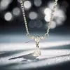 Collar Colgante de Gota de Agua Estilo Coreano Ins, Cadena para Clavícula de Gama Alta de Nicho, Estilo Minimalista Único, Accesorio de Moda para Mujer