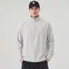 Moletom Casual Masculino de Caimento Solto com Gola Alta, Zíper Meio e Mangas Longas, Camisa Base Tendência, Primavera e Outono de 2026