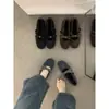 Zapatos Planos Marrones Elegantes de Piel Sintética para Mujer, Temporada Otoño e Invierno 2025, Zapatos de Algodón Forrados de Felpa, Zapatos de Punta Redonda Estilo Birkenstock