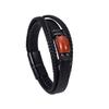 Amazon Explosiones Pulsera Multicapa Trenzada Blanca para Hombre Europea y Americana Ojo de Tigre Sencillo Acero Inoxidable Hebilla Imán