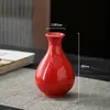 Vaso Cerâmico Pequeno Vermelho Retrô Casamento Inauguração Ano Novo Garrafa de Aromaterapia Mesa Cerimônia do Chá Hidropônico Ornamentos Decorativos Pequenos