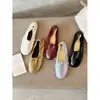 Sapatilhas de Couro Ultra Macio Cor de Uva para Mulheres com Laço, Sapatos de Ballet de Solado Plano, Sapatos Casuais de Couro para Calçar Facilmente