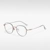 T23820 Estilo celebridad de internet retro artístico ligero semi-titanio gafas lisas montura ovalada moderna gafas ópticas con miopía