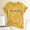 Camiseta con estampado de café helado con copo de nieve manga corta estilo europeo y americano top transfronterizo AliExpress verano nuevo 2022
