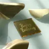 Decoração de bolo de aniversário acrílico estilo ins transfronteiriço feliz aniversário decoração de bolo de aniversário quadrado acrílico