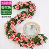 Rosa Artificial Flor Falsa Guirlanda Pendurada na Parede Enrolada em Tubos de Água de Ar Condicionado para Bloquear e Decorar Teto da Sala de Estar Plantas de Plástico