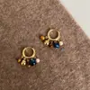 Brincos de Franja com Pedra Olho de Tigre Banhados a Ouro 18K Real Pérola Maillard Retro Brincos de Luxo Acessível Brincos de Alta Qualidade para Mulheres