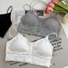 Embalado em cabide - Lingerie Clássica Versátil de Botão com Alça Fina e Renda Elegante, Bojo Fixo de Algodão, Lindo Design nas Costas 3113