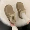 Zapatos Birkenstock para mujer de suela gruesa, punta cerrada, pantufla a media caña esponjosa, nuevo estilo de invierno 2026, forro de felpa, cálidos, botas de nieve Birkenstock, zapatos de algodón