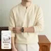Suéter de malha de manga comprida estilo Old Money, segunda pele masculina, gola V, cor sólida, roupa de inverno para usar por baixo, camiseta quente, gola redonda, pulôver, espessado