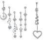 E-commerce transfronteiriço da Amazon novo produto anel de umbigo cobre cravejado zircônia prego de umbigo conjunto joias de piercing corporal em estoque
