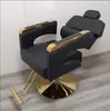 Silla de Peluquería para Barberías, Silla de Peluquería Reclinable Ajustable, Silla Simple y Moderna de Acero Inoxidable para Salones de Peluquería, Adecuada para Permanentes, Tintes y Rasurado