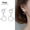 Xi goo E1357 S925 prata simples doce oco gato brincos feminino bonito temperamento presente de aniversário para namoradas