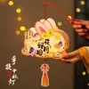 Lanternas personalizadas para o Festival do Meio do Outono, lanternas de coelho brilhantes portáteis, materiais DIY feitos à mão, lanternas de desenho animado para crianças para barracas