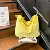 Bolso Cruzado de Nylon Estilo Coreano para Mujer, Bolso Cruzado con Cordón y Pliegues de Nube, Bolso de Hombro Único Estilo Simple y Relajado para Mujer