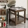 Estante para tazas de mesa de Mahjong, cenicero, mesa de té especial para salas de té y salas de ajedrez y cartas, estante de almacenamiento de doble capa, mesita auxiliar pequeña de madera maciza