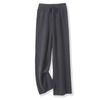Pantalones anchos de punto de lana para otoño e invierno, pantalones rectos drapeados para mujer, pantalones casuales adelgazantes para exteriores, pantalones sueltos de cintura alta