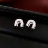 Brincos ovais vazados de zircônia com um toque de luxo leve e alta qualidade, design simples e estiloso, brincos versáteis de moda nicho para mulheres