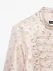 Moda Femenina 2026 Transfronterizo Vintage Botón Metálico Estampado Floral Ajustado Abrigo Corto