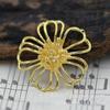 Accesorios de joyería hechos a mano DIY oro real de 24k aretes pulsera accesorios con cuentas horquilla material de cobre capullo de flor flor A610