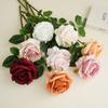 Flor Simulada Rosa Simulada Mousse Arreglo de Flor Individual Boda Adornos para Sala de Estar Utilería Decorativa para Fotografía Venta al por Mayor
