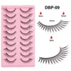 10 Pares de Pestañas Postizas Pequeñas tipo Cómic, Naturales, Largas y Ligeras, Pestañas de 0.04mm, Par de Pestañas Abuela Conejo