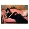 Figura Abstrata Sofá Pintura Decorativa Quarto Menina Lendo Parede de Fundo Murais Sala de Estar Pintura Pendurada Vintage Luxo Leve Hall de Entrada