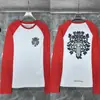 Camiseta de manga longa raglan com combinação de cores clássica 24SS CH para casais transfronteiriça